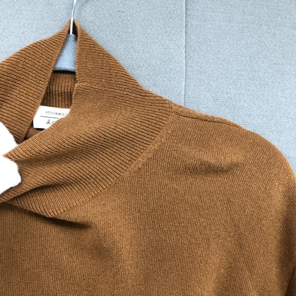 & Other Stories Cashmere Mock Neck Sweater Tan Brown Womens Medium M - Picture 7 of 12